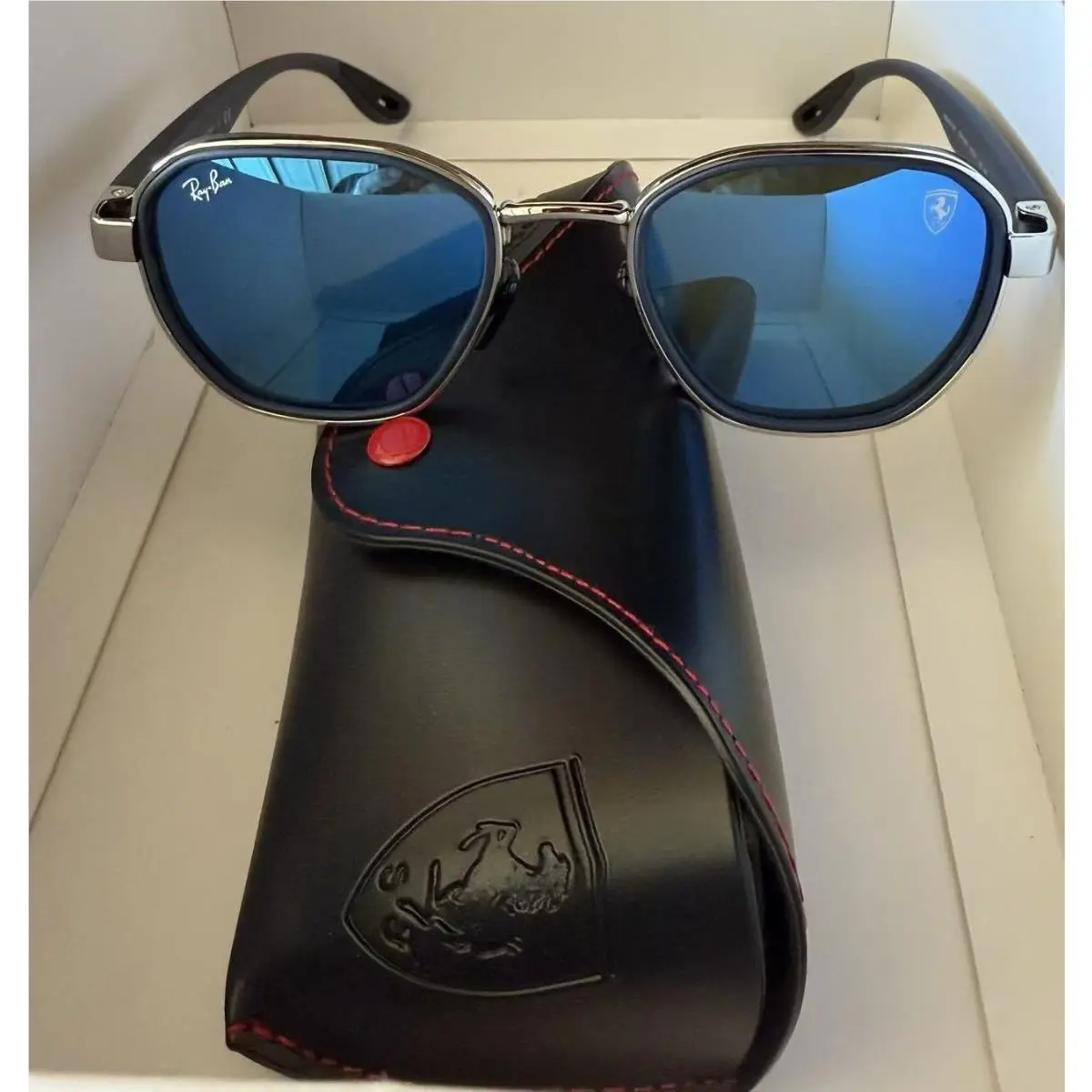 Ray-ban Scuderia Ferrari Metal RB3674-M 3674 Blue Flash Size 51/21