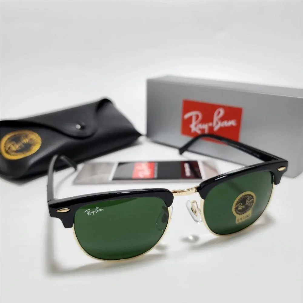 Ray-ban RB3016 Clubmaster Classic Black Frame Polarized Green Lens 51 145