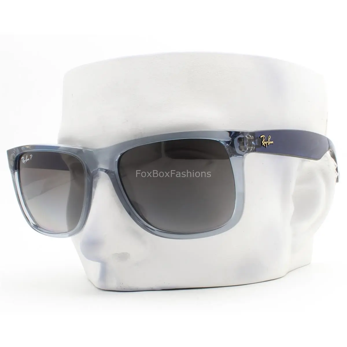 Ray-ban Justin Sunglasses RB 4165 6596/T3 Crystal Blue Polarized 54mm with Case