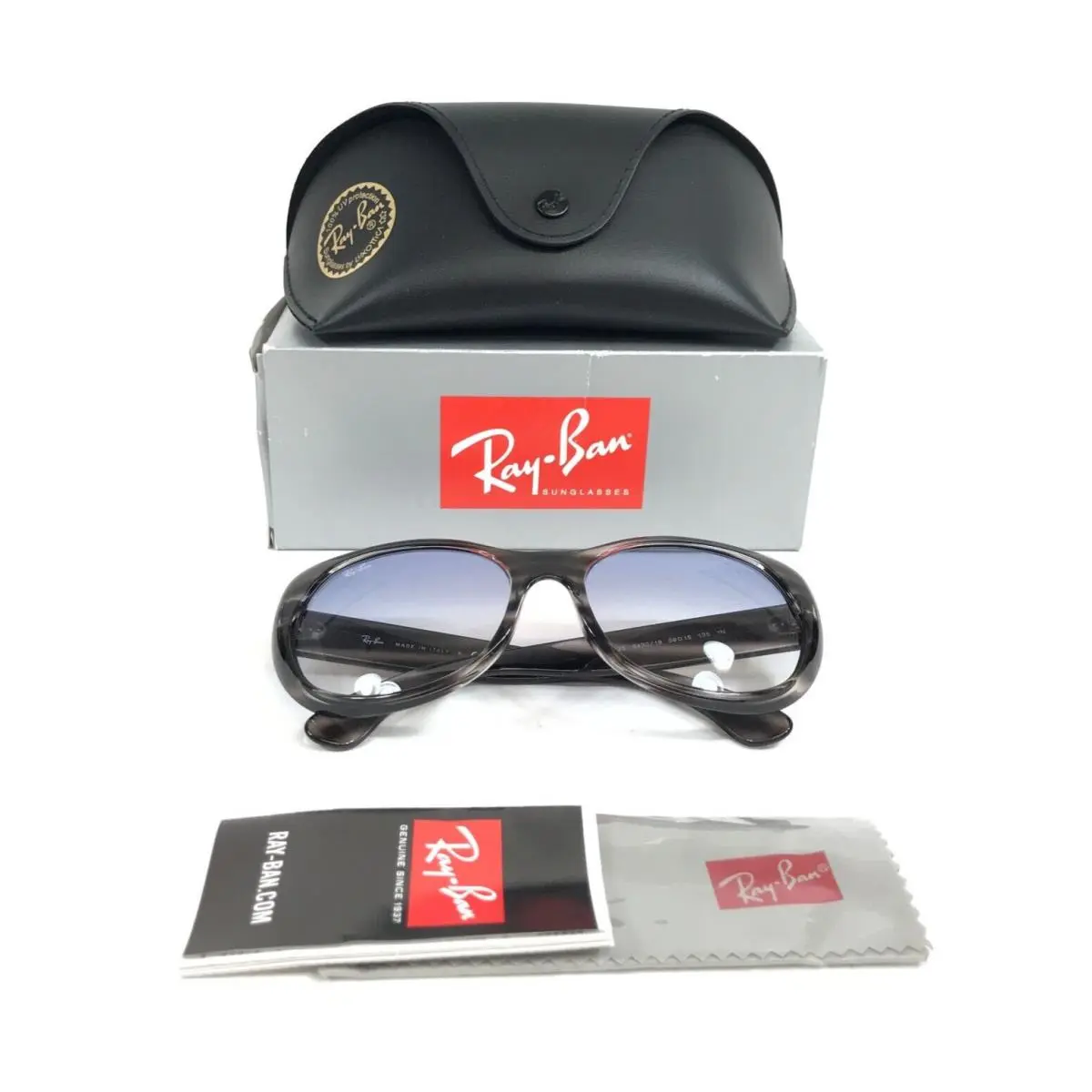Ray-ban Sunglasses RB4325 6430/19 Striped Brown Frames with Blue Gradient Lenses