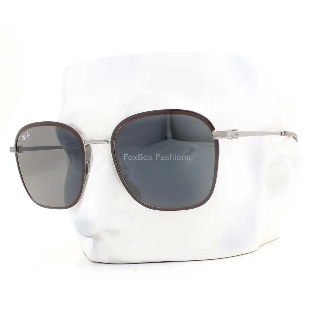 Ray-ban RB 3720 9263/R5 Unisex Sunglasses Shiny Dark Red on Silver with Case