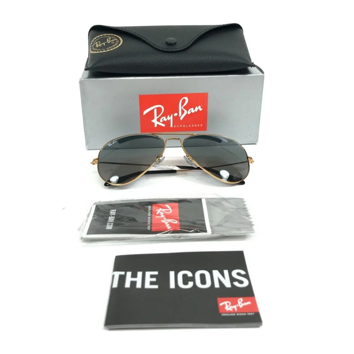 Ray-ban Sunglasses RB3025 Aviator Large Metal 197/71 Bronze w Grey Gradient 58mm