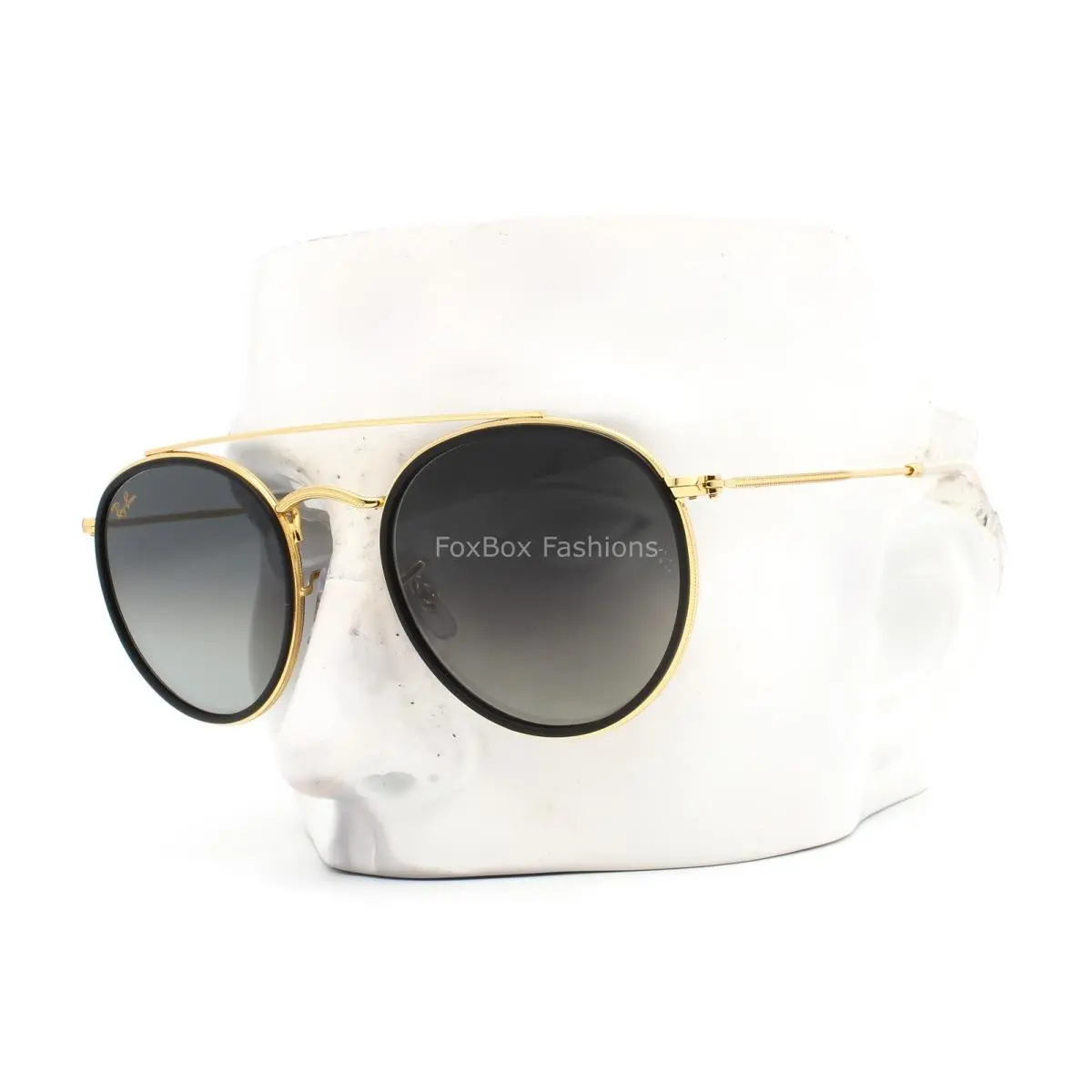 Ray-ban RB 3647N 9238/71 Sunglasses Legend Gold Gray Gradient Glass Lens W/case