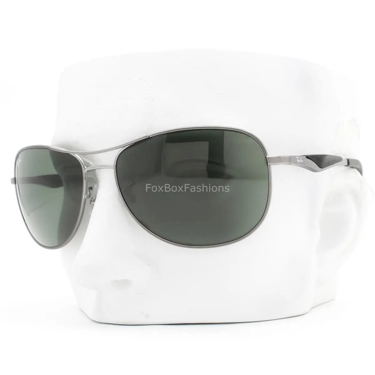 Ray-ban Sunglasses RB 3519 004/71 Glossy Gunmetal Green Tinted Lens 61mm W/case