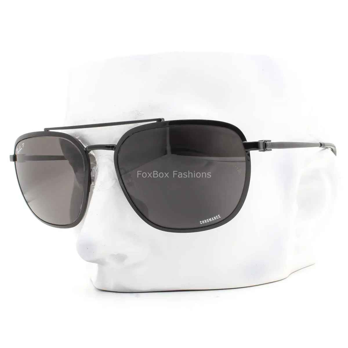 Ray-ban RB 3708 002/K8 Sunglasses Black Polarized Chromance Glass 59mm with Case