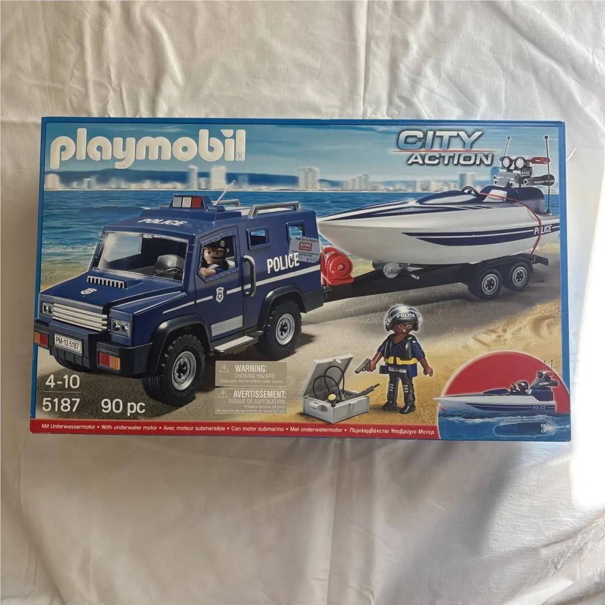 Playmobil 5187 - City Action Police Truck with Speedboat with Underwater Motor