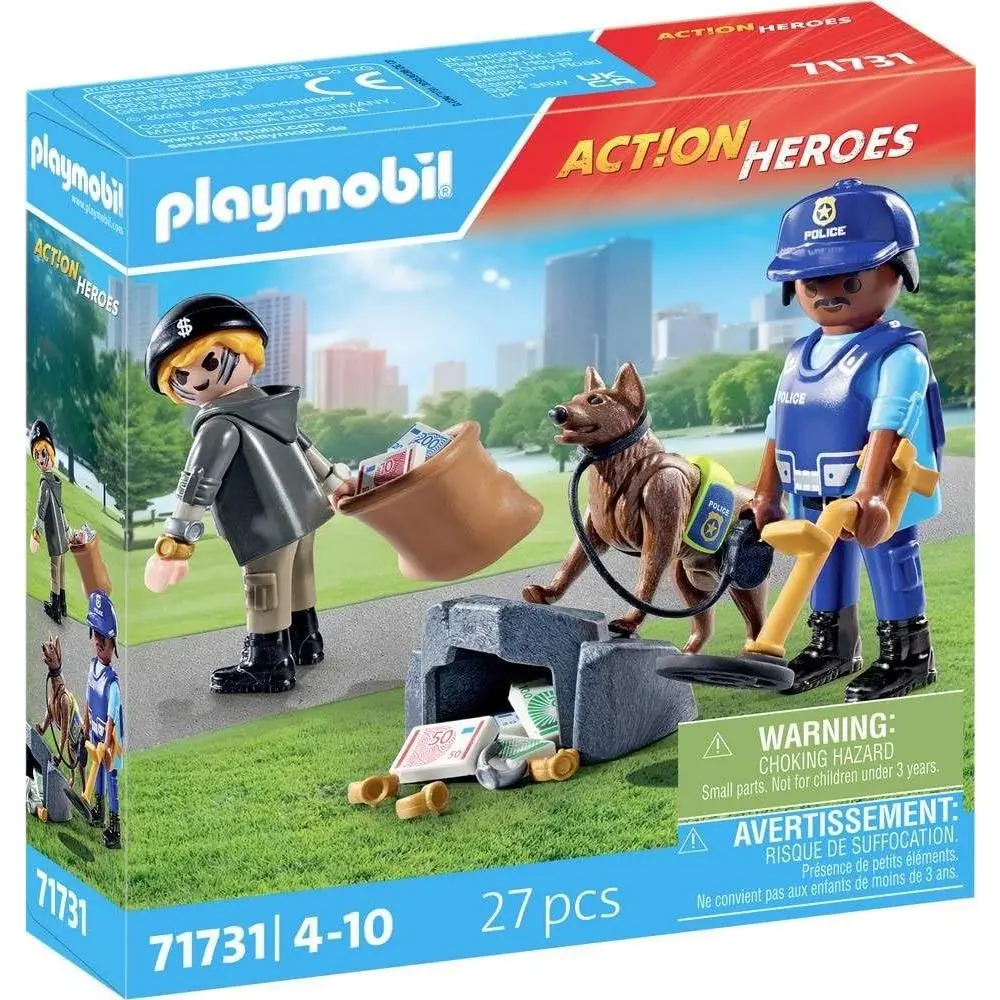 Playmobil Plm Policier Chien Recherche Voleur