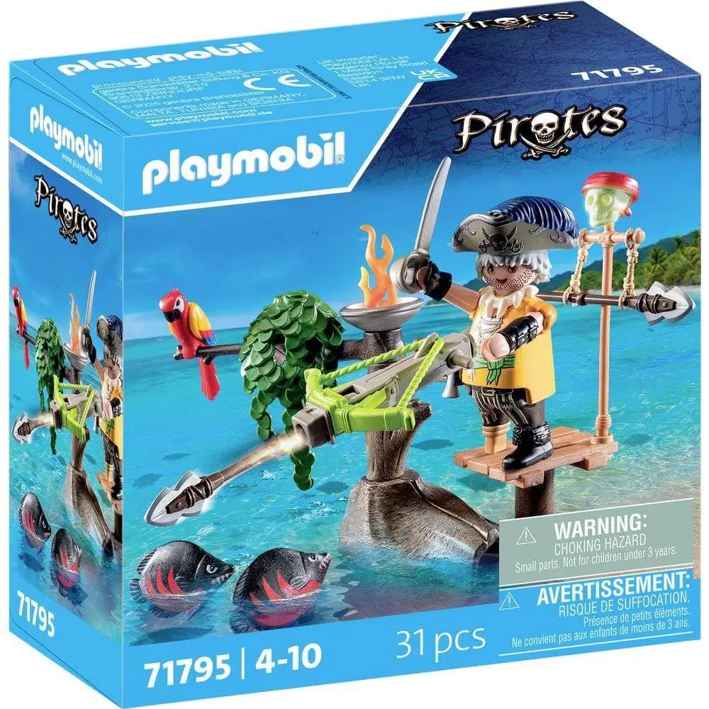 Playmobil 71795 Pirate with Ballista – Pirate Figure with Working Launcher Acc