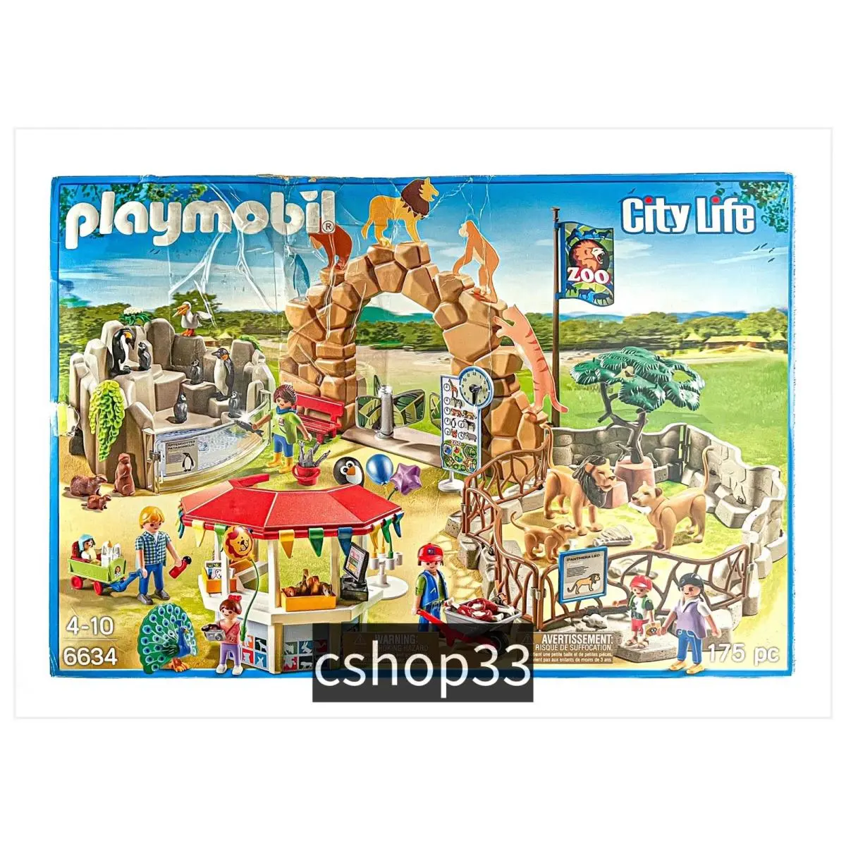 Playmobil 6634 City Life Zoo Set Lions Penguins Peacock w/ Box Damage