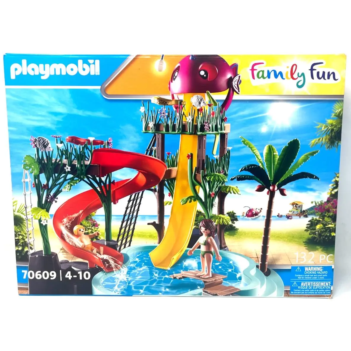 Playmobil Family Fun Water Park Playset 132 Pcs 70609 Water Slides