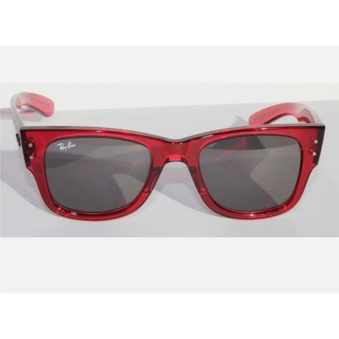 Ray-ban Mega Wayfarer Bio-based RB0840S Transparent Red Gray 51 Sunglasses