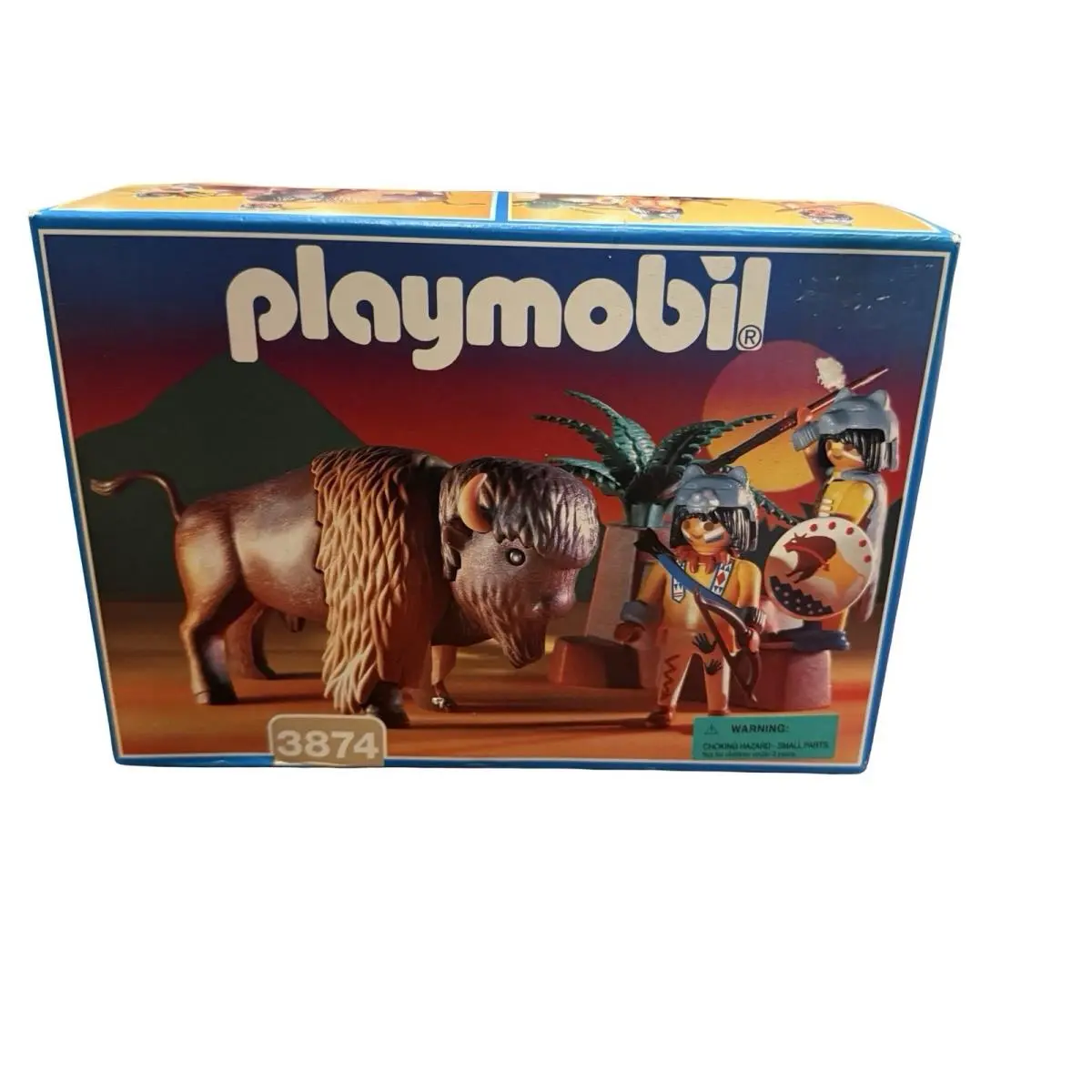 Vtg Playmobil 3874 Native Americans Buffalo Figure Set 1996