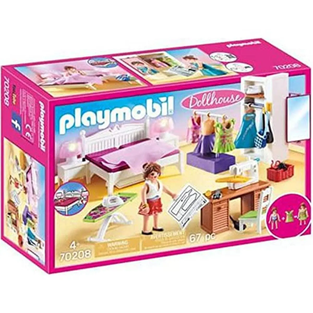 Playmobil 70208 Dollhouse Master Bedroom with Interchangable Dresses with Light