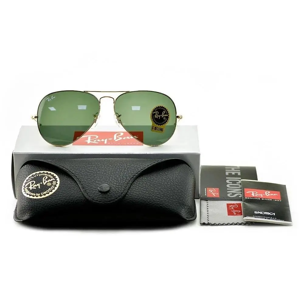 Ray-ban Sunglasses RB3025 Aviator Classic Gold Frame Green Lenses 58mm Unisex