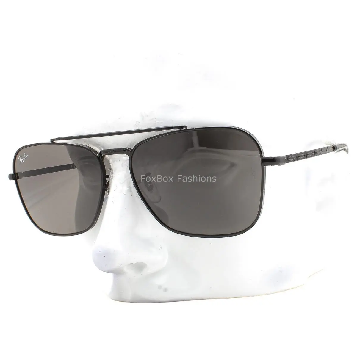 Ray-ban Caravan RB 3636 002/B1 Sunglasses Shiny Black Glass 58mm with Case