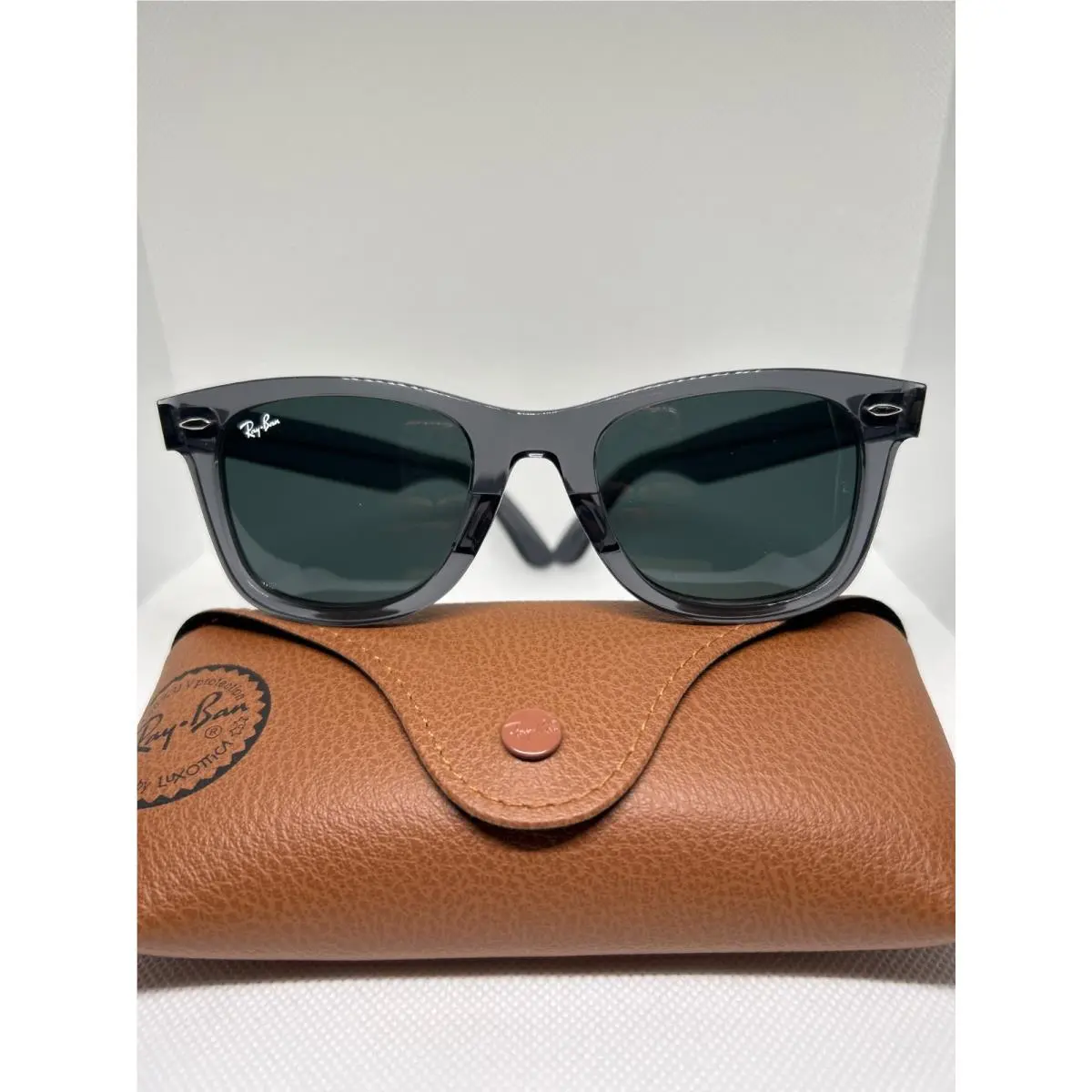 Ray-ban Wayfarer Classic Sunglasses RB 2140 6773/R5 Transparent Gray 50mm W/case