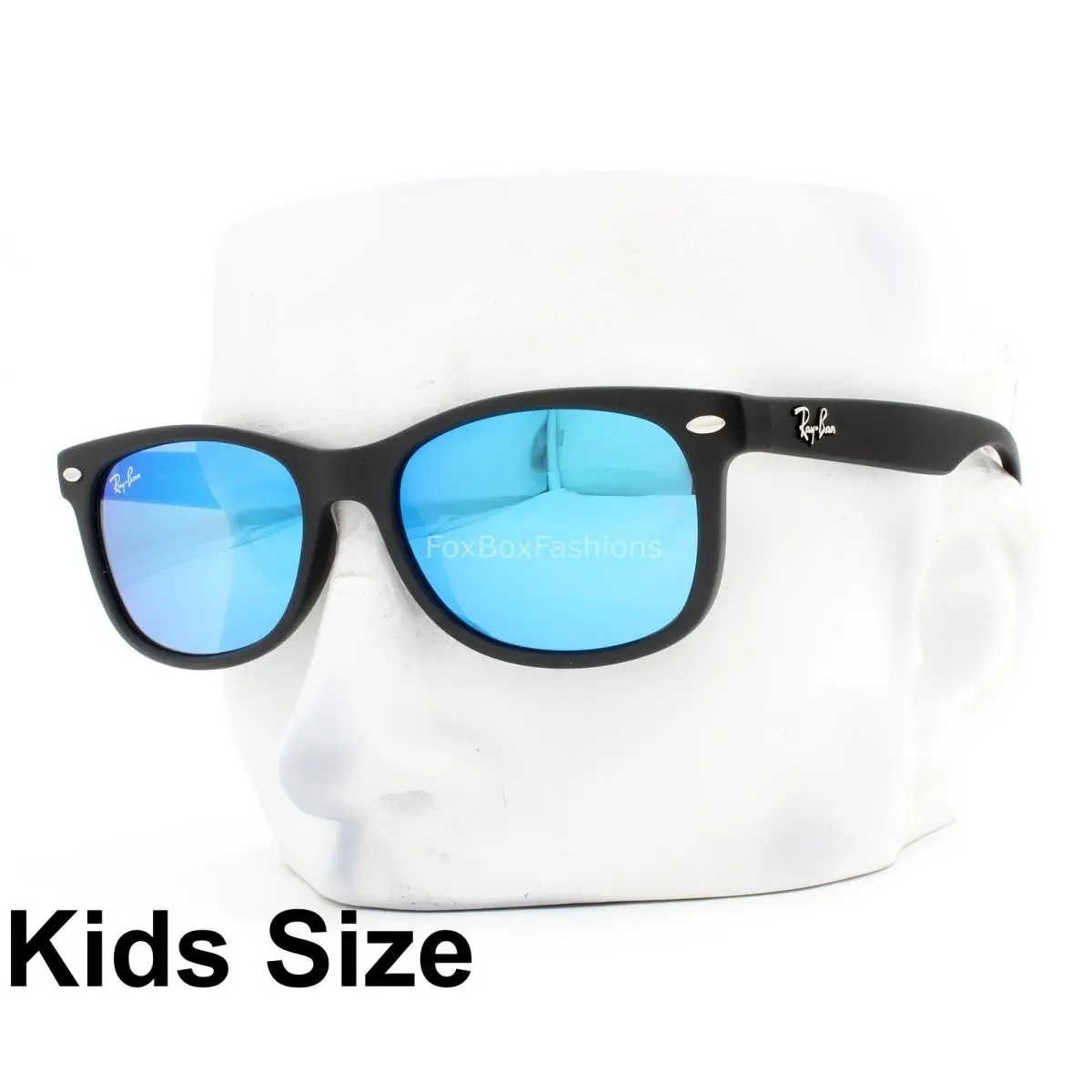 Ray-ban Junior Wayfarer Sunglasses Matte Black Blue RJ9052S Kids W/pouch
