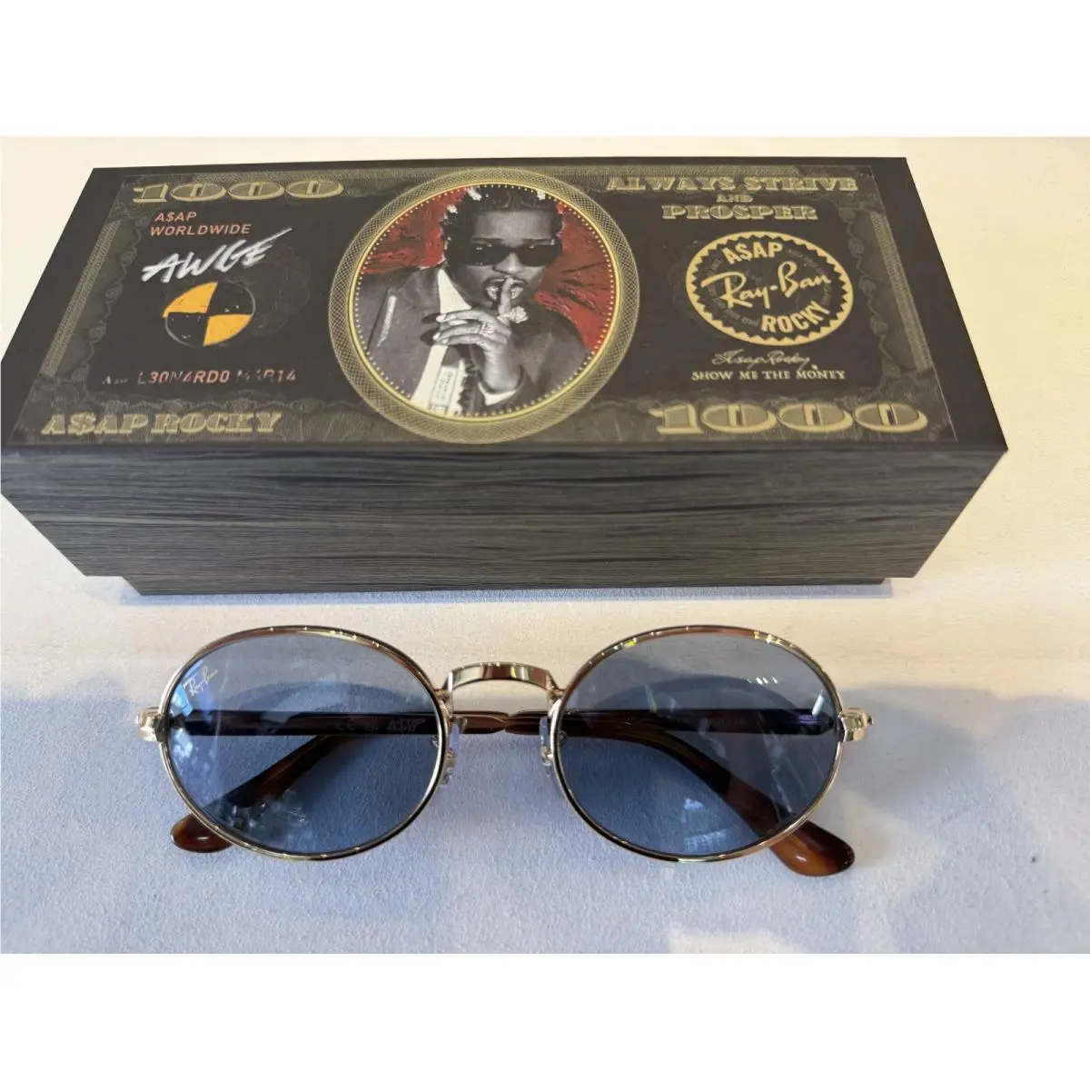 Ray Ban Sunglasses RB3931 001/56 Gold/light Blue Lens