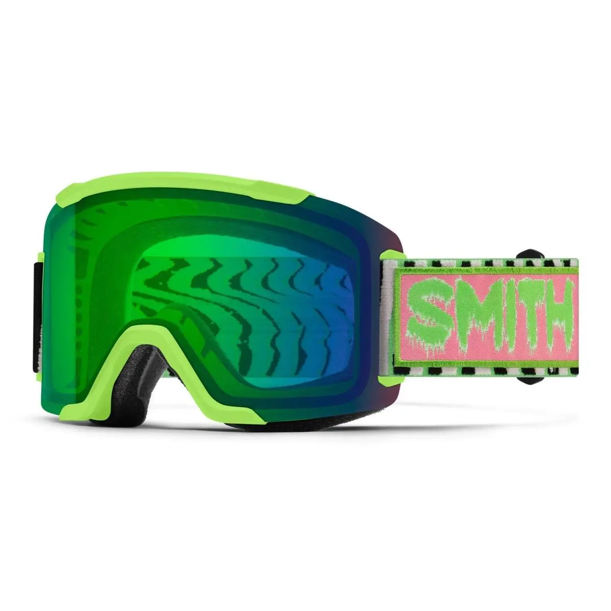 Smith Squad Snow Goggles Slime Static Shag Everyday Green Mirror Lens + Bonus