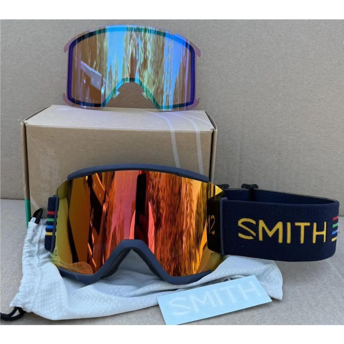 Smith Squad XL Goggles Midnight Slash Chromapop Sun Red Mirror