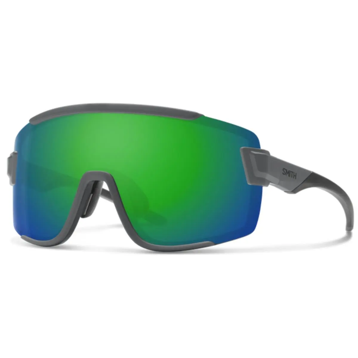 Smith Wildcat Sunglasses-matte Cement-chromapop Green Mirror+clear Lens