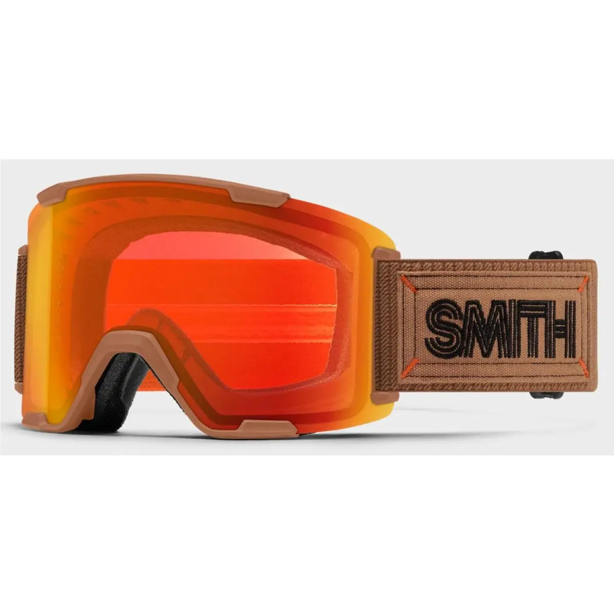 Smith Stash XL Ski Snowboard Goggles Camel Warm Steel Frame Cpe Red Mirror