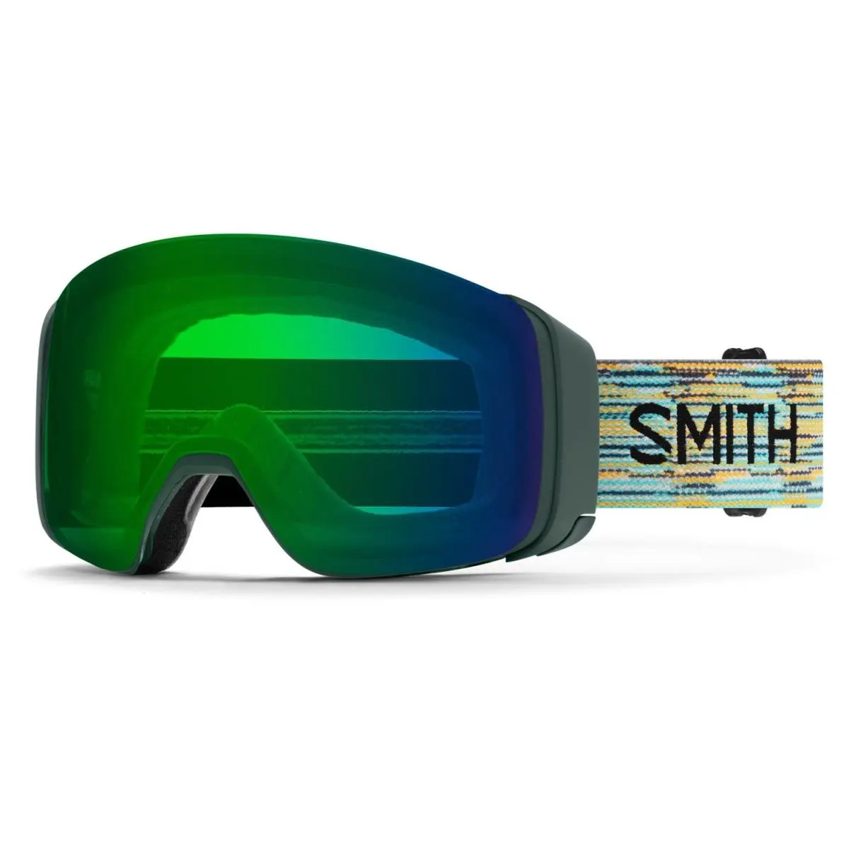 Smith 4D Mag Snow Goggles Emerald Renu CP Everyday Green Mirror Lens + Bonus - Frame: Green