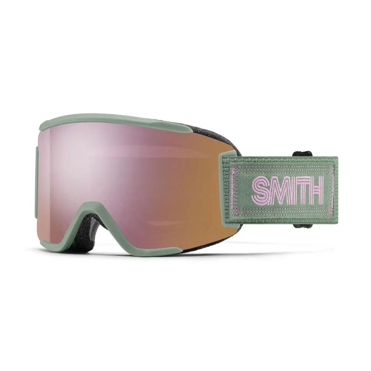 Smith Squad S Snow Goggles Olive Warm Steel Everyday Rose Gold Mirror + Bonus