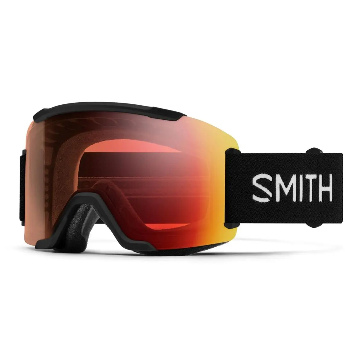 Smith Squad Snow Goggles Black Chromapop Pro Photochromic Red Mirror Lens by Smith Optics