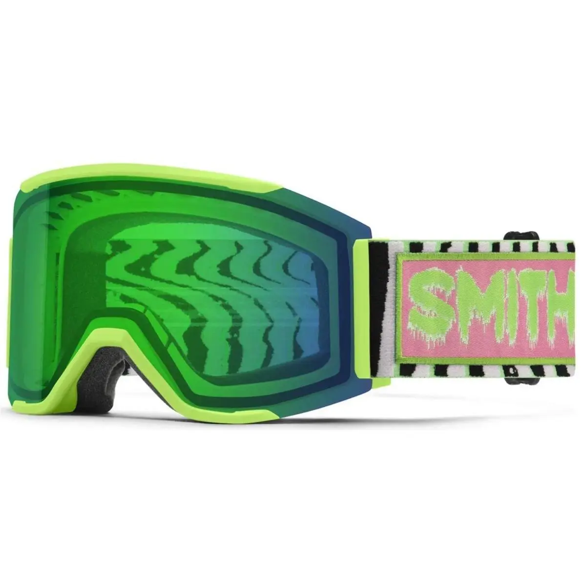 Smith Squad Mag Ski Snowboard Goggles Slime Static Shag Cpe Green Mirror by Smith Optics