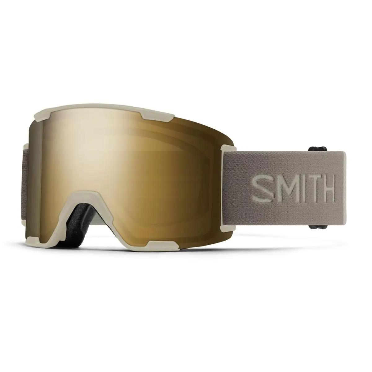 Smith Stash XL Low Bridge Fit Snow Goggles Chalk Sun Black Gold Mirror + Bonus