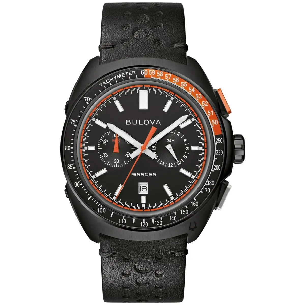 Bulova Men`s Racer Chronograph Black Dial Watch - 98B428