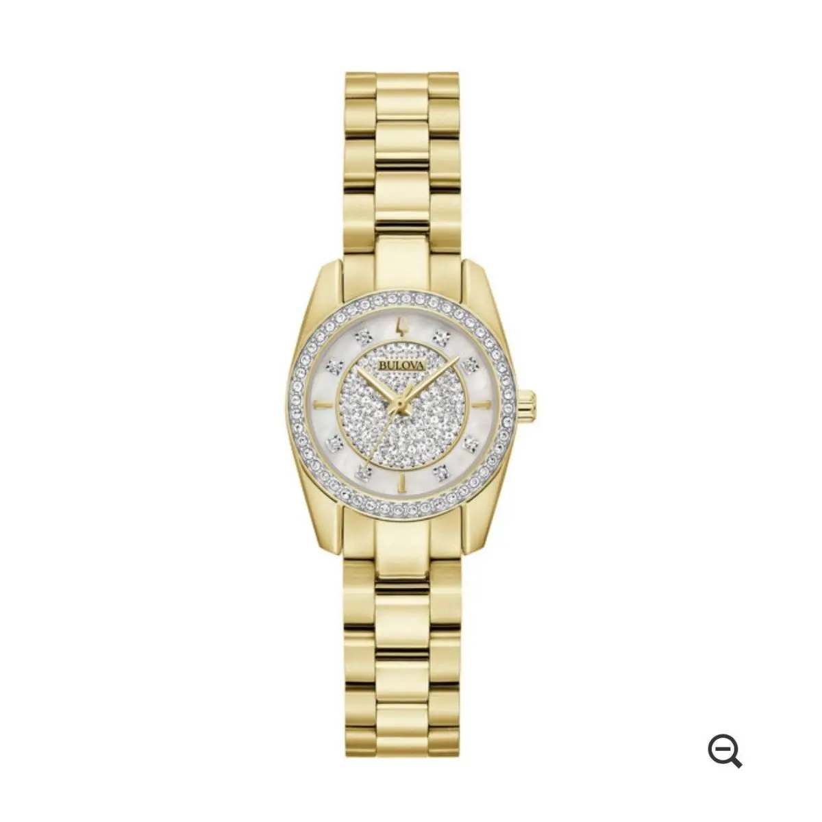 Classic Gold Tone Stainless Steel Crystal Women`s Watch 23m by Bulova
