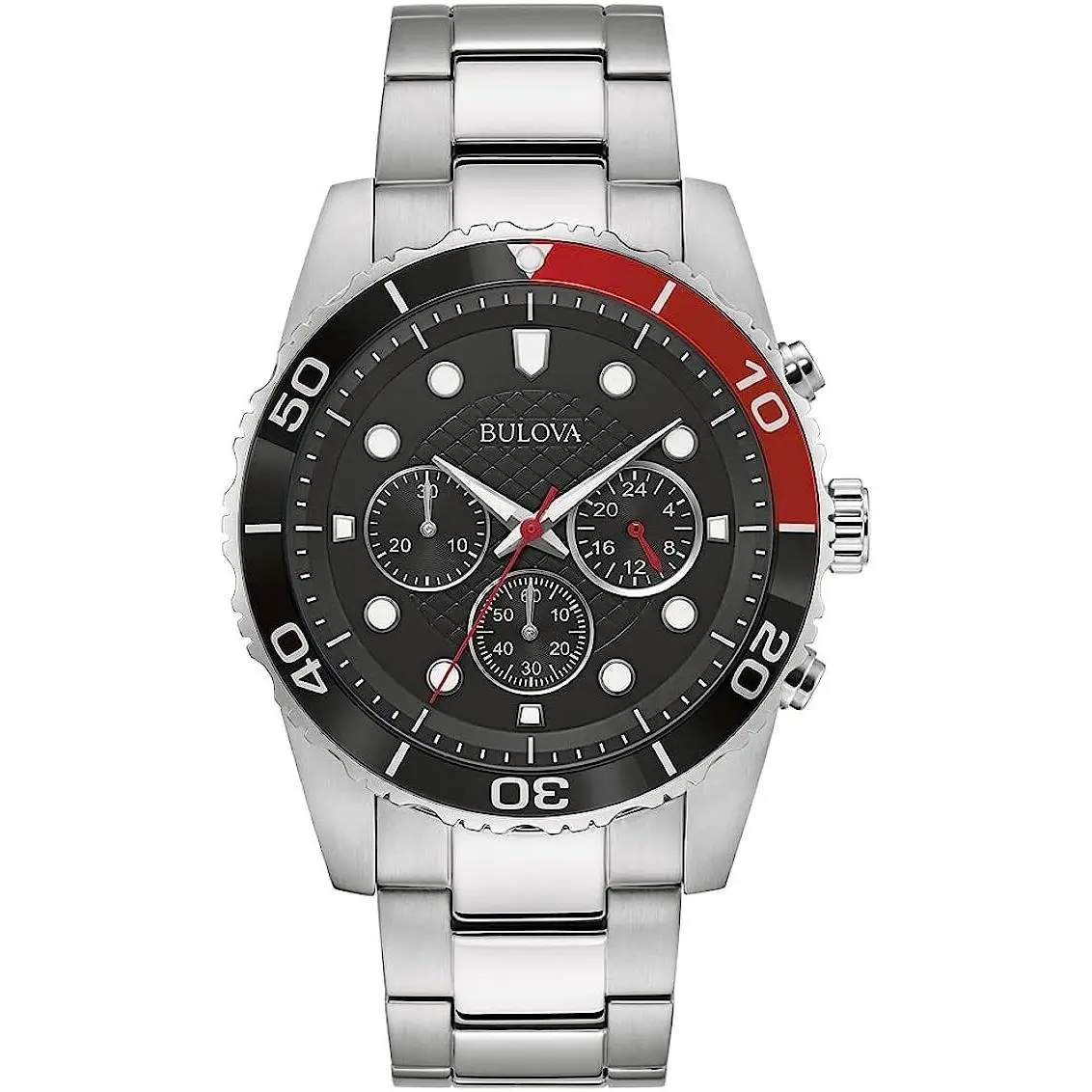 Bulova Men`s Stainless Steel Black Dial Classic Watch - Dial: Black