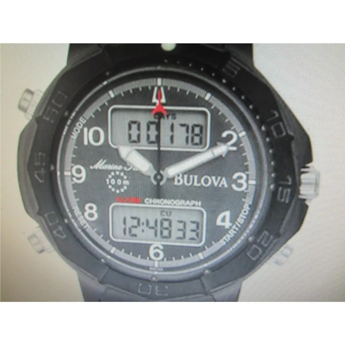 Bulova Marine Star Men`s Watch Quartz Alls/s Black 98C59 Japan
