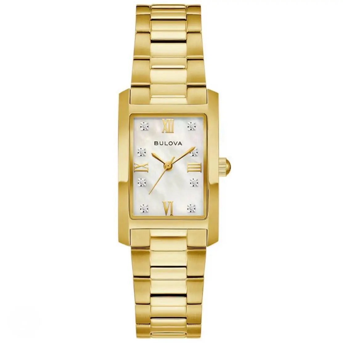 97P181 Ladies Mop Diamond Dial Gold Stainless Classic Tank Watch by Bulova