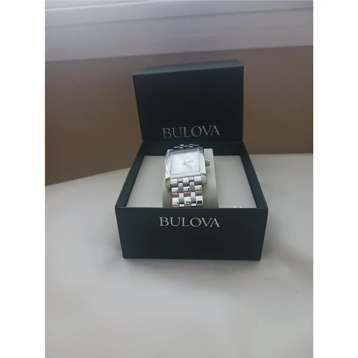 Bulova Mens Watch 96a157 Stainless Steel Plastic Still On Face