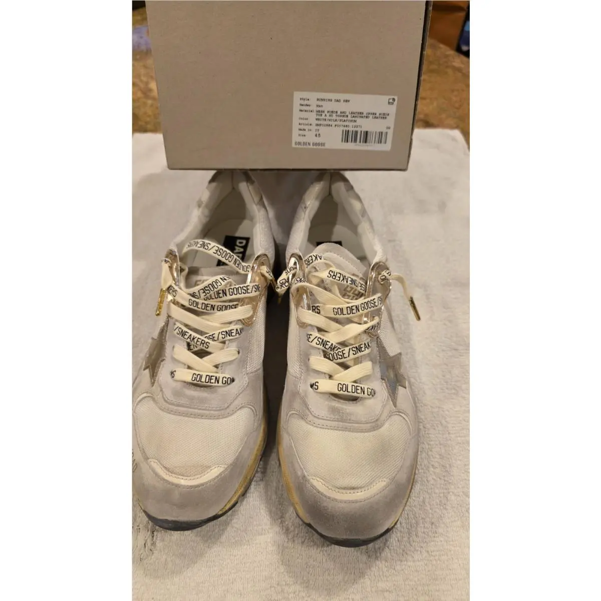 Golden Goose Men Running Dad Star Sneakers White/cream EU 45