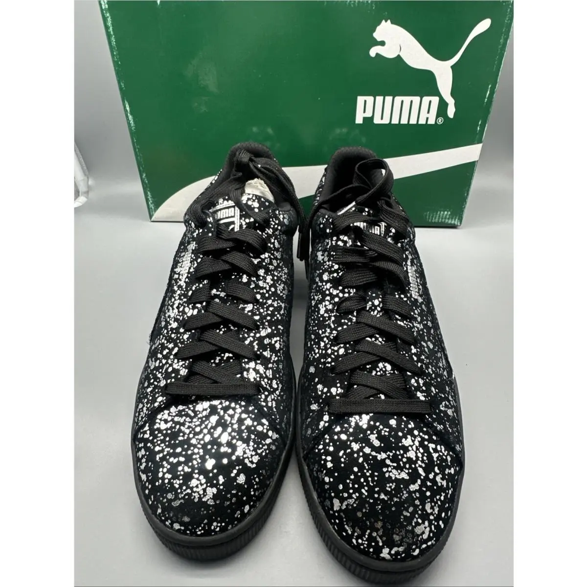 Suede Classic Sneakers Silversplatter Metallic Black Low Tops Mens -14 by Puma