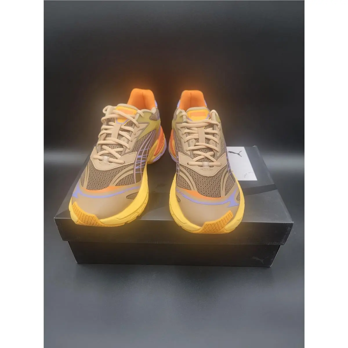 Velophasis Lace Up Mens Brown Yellow Sneakers Shoes 39344902 Size 10.5 by Puma