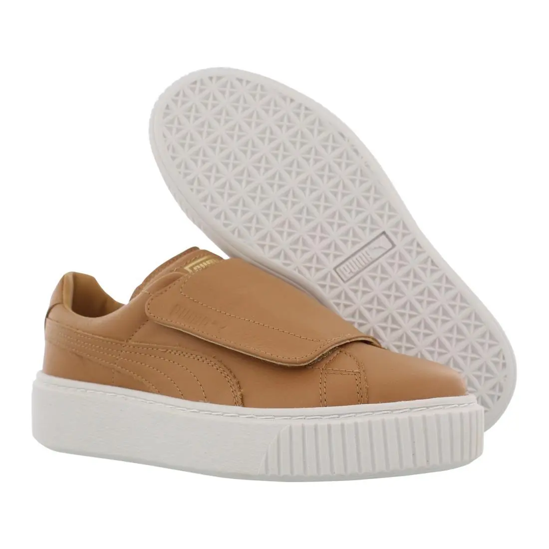 Basket Platform Strap Women`s Shoes Size 10 Color: Apple Cinnamon/white by Puma