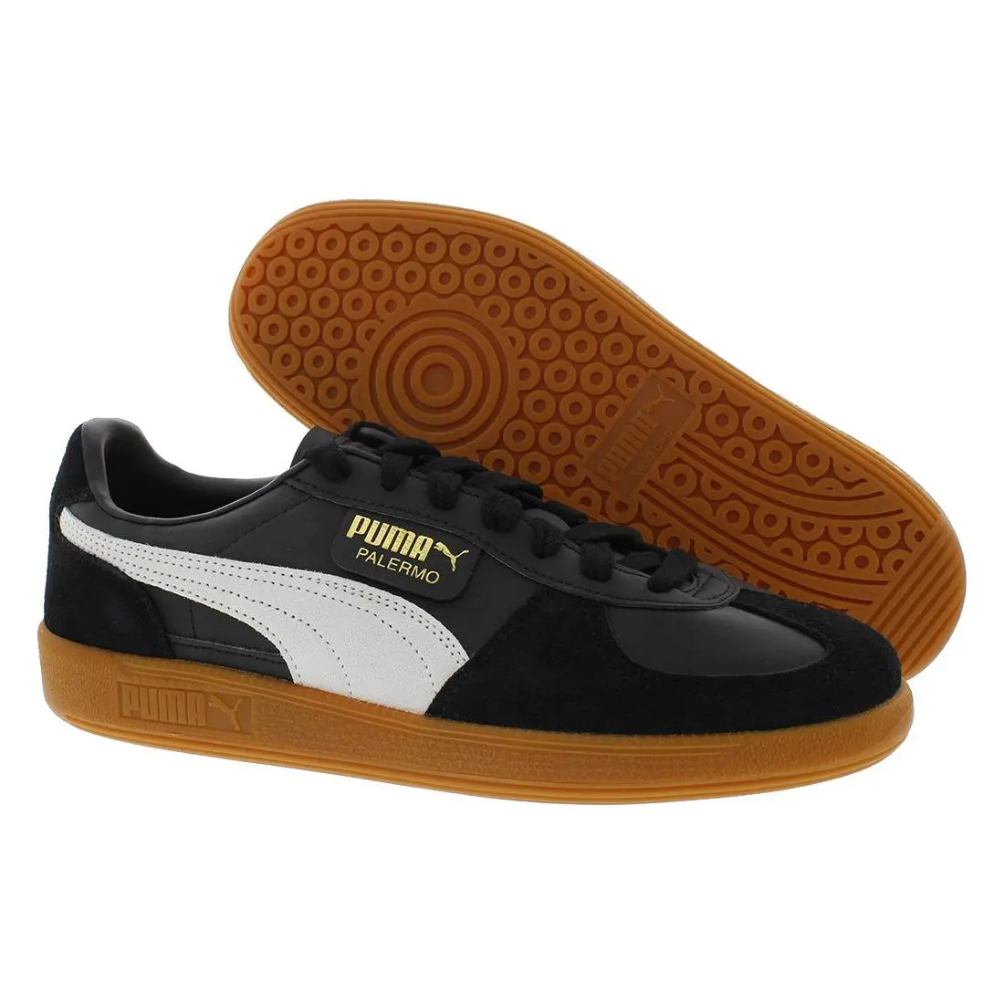 Puma Palermo Leather Mens Shoes Size 9 Color: Black/feather Grey/gum