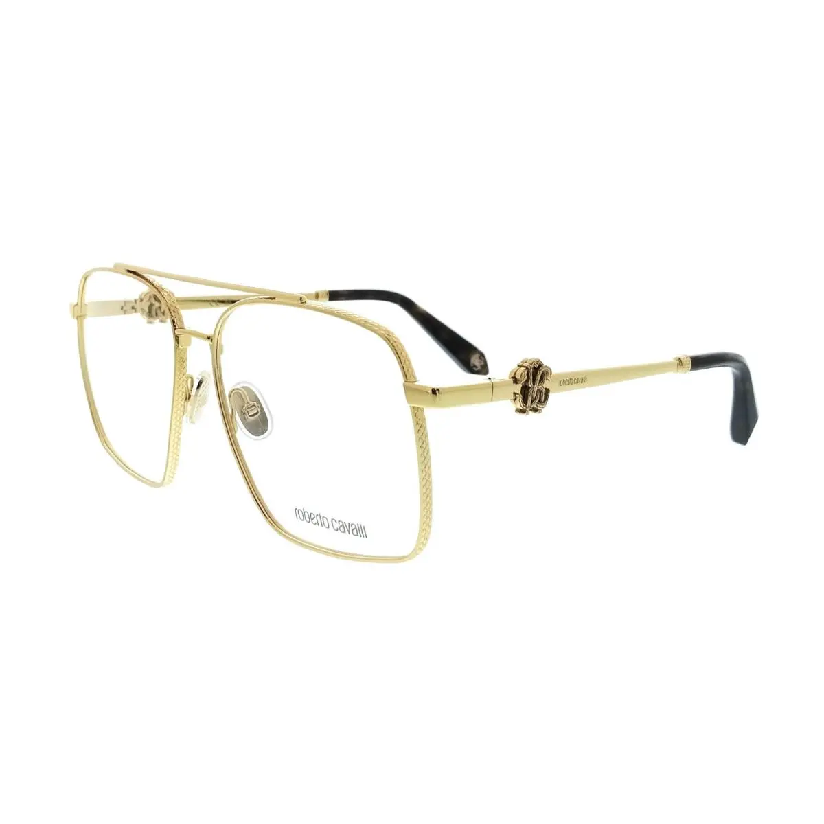 Roberto Cavalli VRC028 580400 Yellow Gold Square Unisex Optical Frames