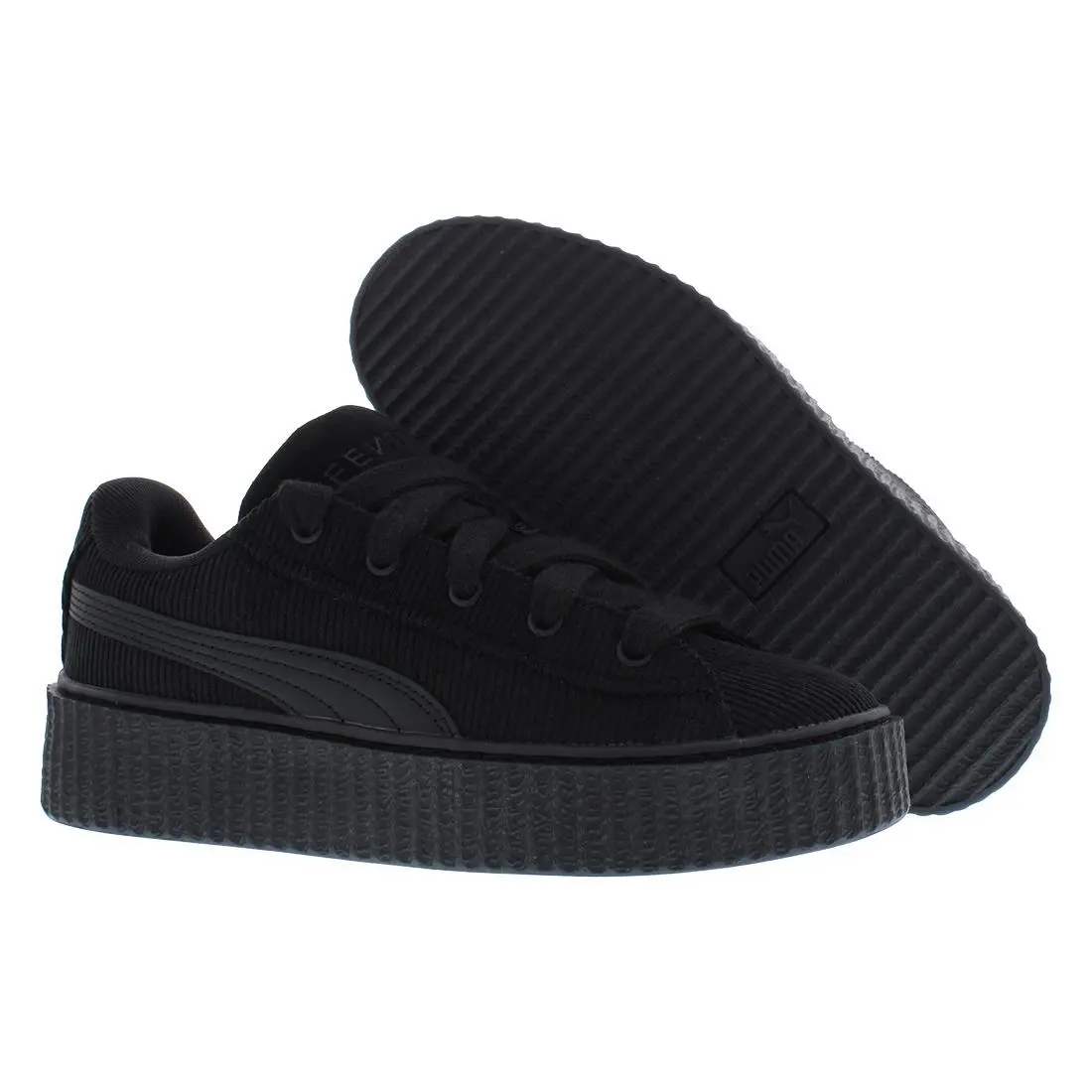 Puma Creeper Phatty Corduroy GS Boys Shoes Size 4.5 Color: Black/gold