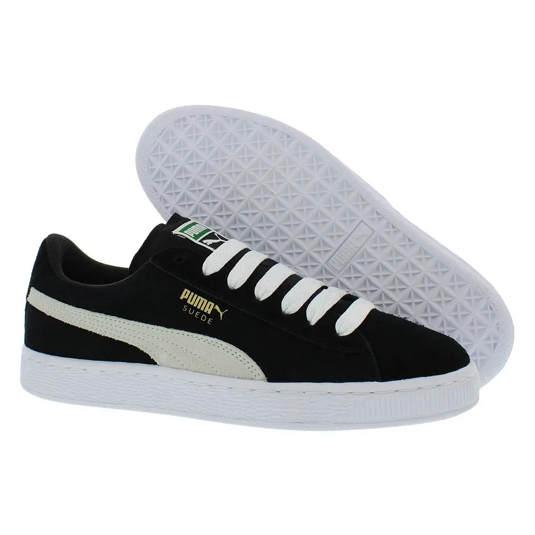 Puma Suede Jr Gradeschool Boys Shoes Size 7 Color: Black/white