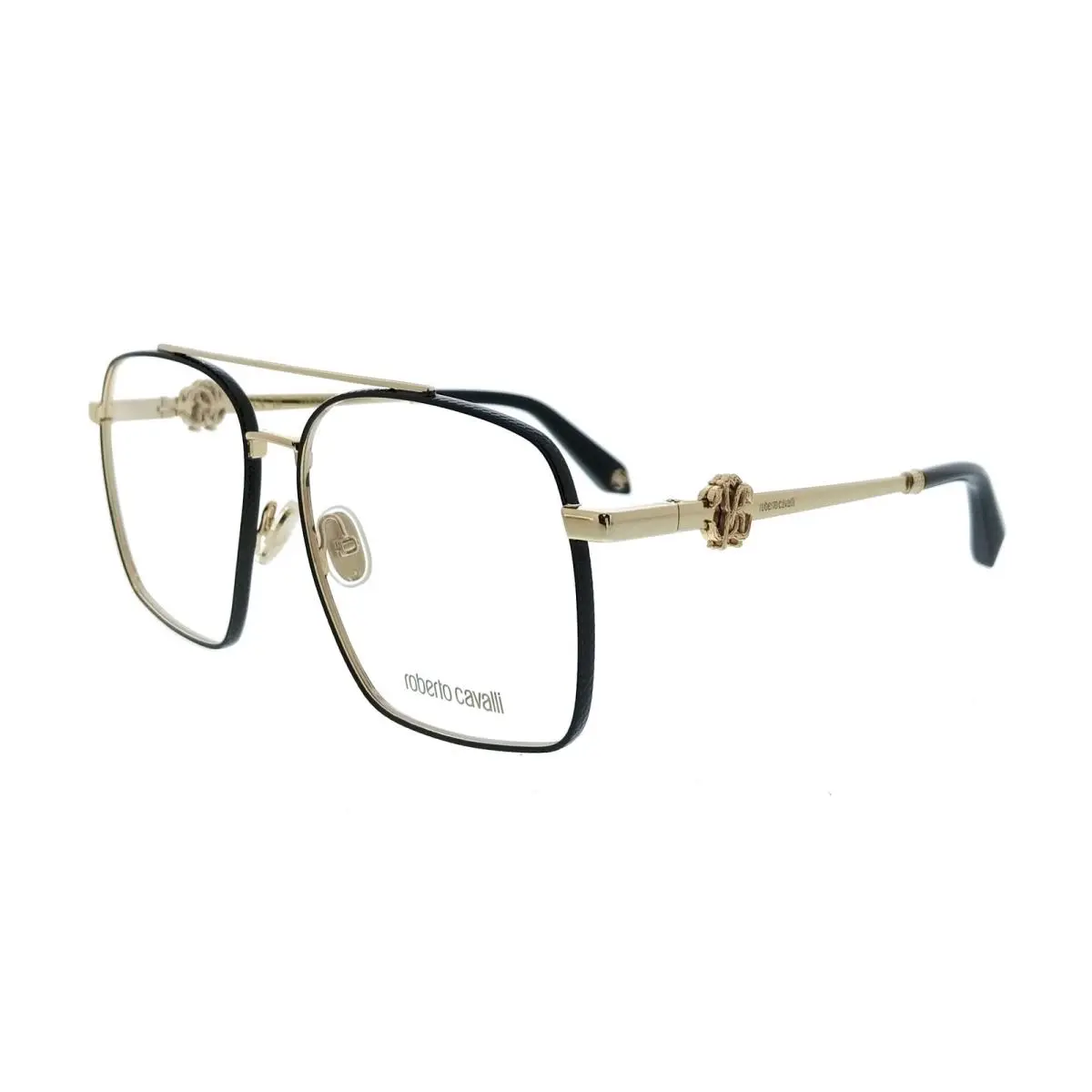 Roberto Cavalli VRC028 580301 Rose Gold Black Square Unisex Optical Frames