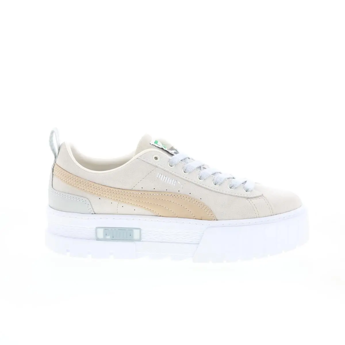 Puma Mayze Luxe Womens 38278101 Womens Gray Suede Lifestyle Sneakers Shoes 9 - Ivory