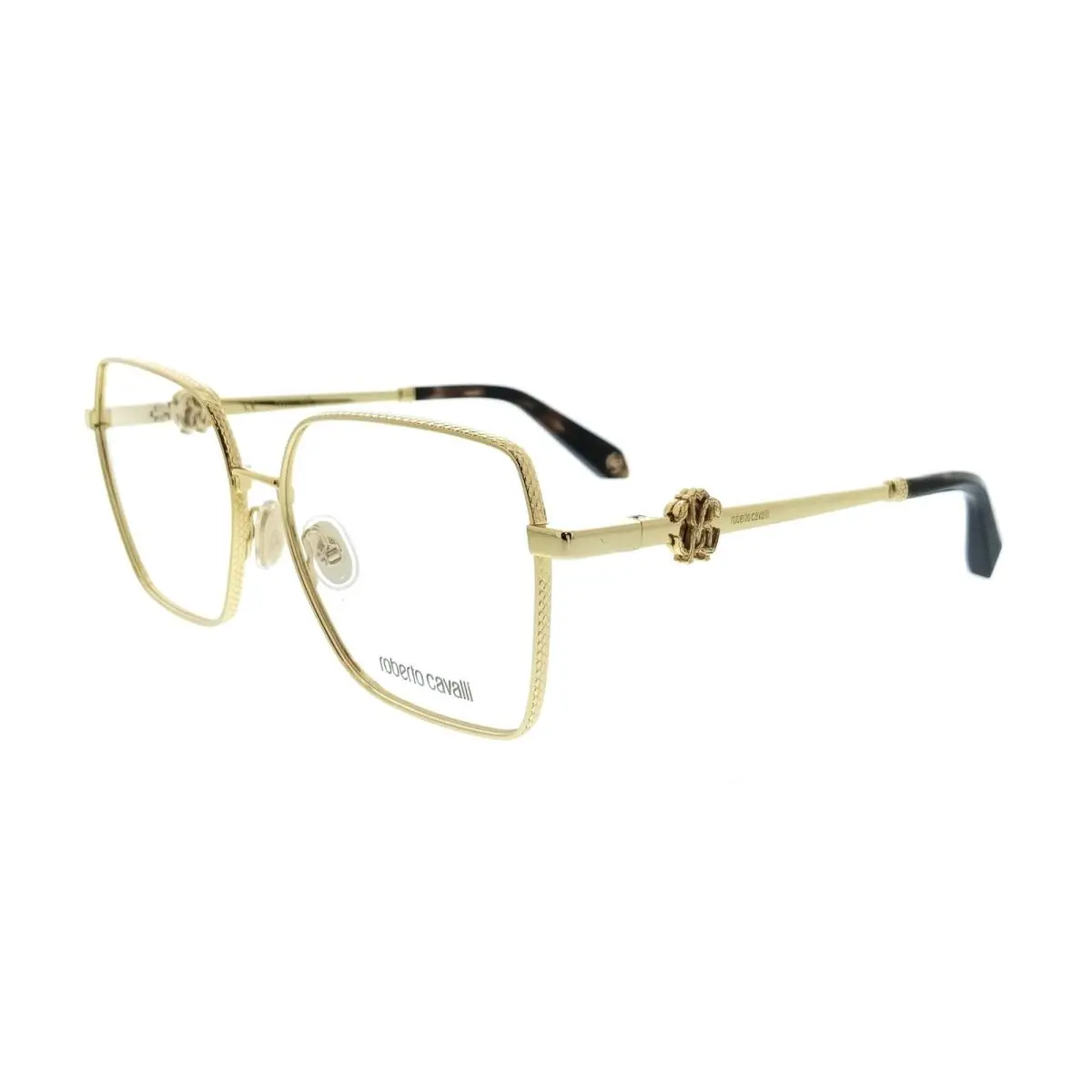 Roberto Cavalli VRC029 570400 Yellow Gold Square Unisex Optical Frames