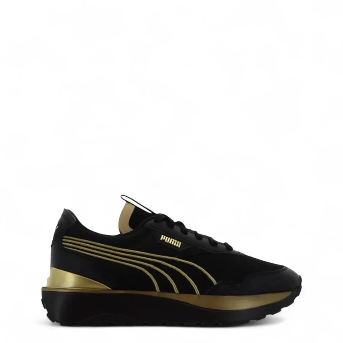 Puma Women`s Cruise Rider Metal Sneakers 381615 02 Black Gold - W/box