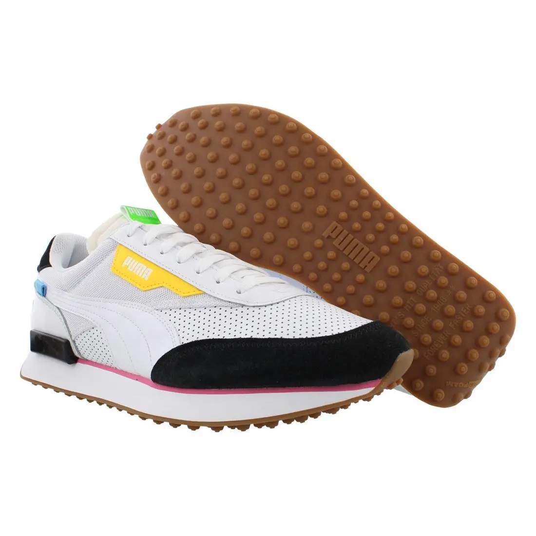 Puma Future Rider Finish Mens Shoes Size 11 Color: White/puma Black/fluo Pink - White/Puma Black/Fluo Pink, Main: White